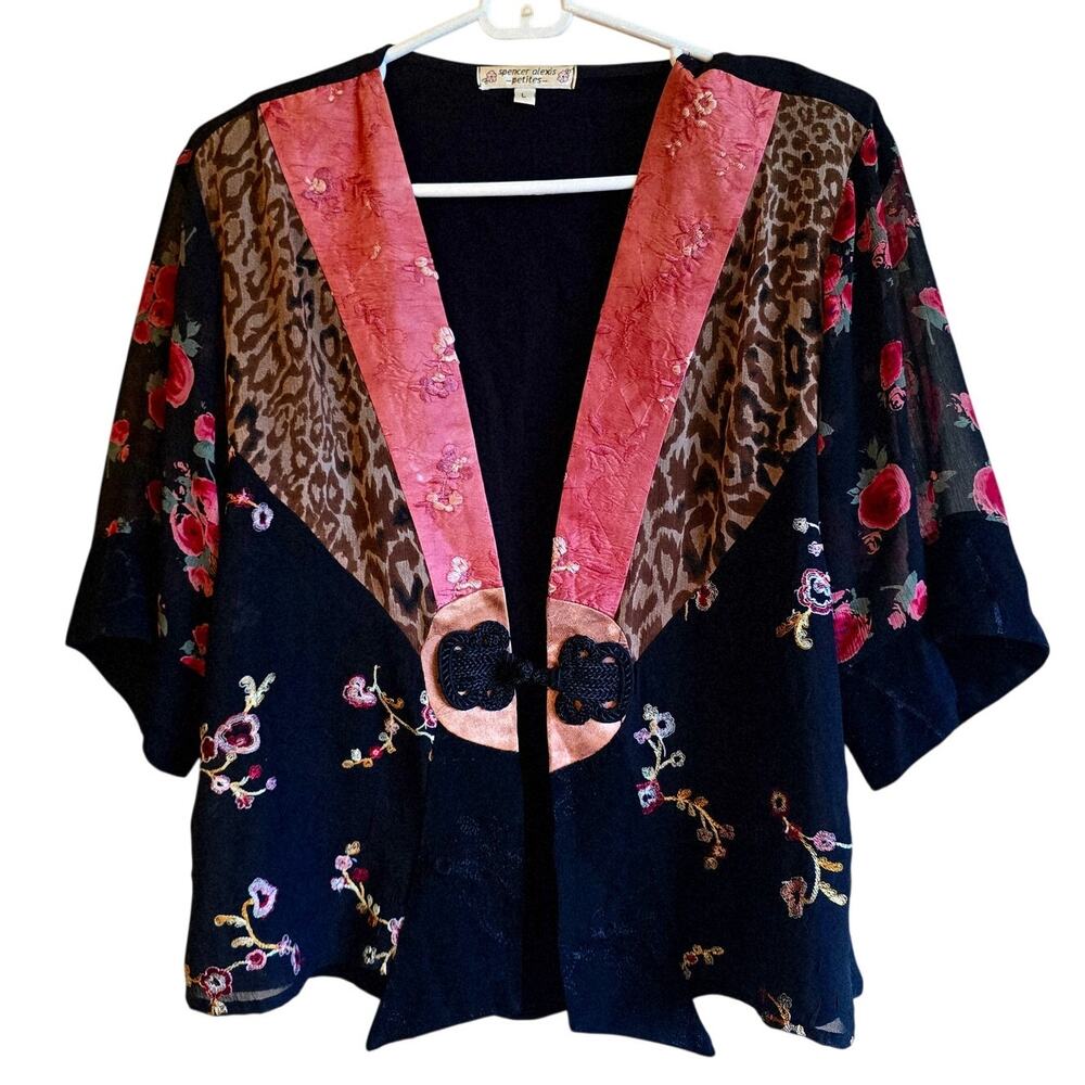 Spencer Alexis petites silk blend kimono style jacket size large whimsygoth